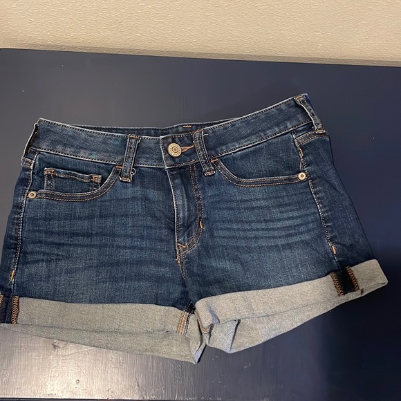 Express shortie low rise dark jean shorts - Picture 1 of 5